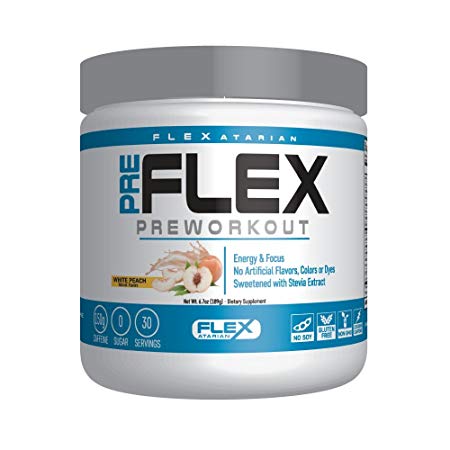 Flexatarian Pre-Flex, All-Natural Preworkout Formula, White Peach, 30 Servings