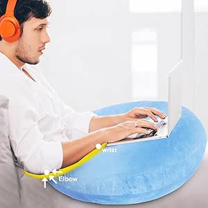 Reading Gaming Pillow for Bed Arm Rest Adult Kid: Lap Desk Pillow for Sitting in Bed/Sofa/Floor-Compact Arm Support Pillow for Reading/Gaming/Working/Crocheting Improve Sitting Posture&Reduce Fatigue