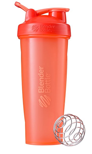 BlenderBottle Classic Loop Top Shaker Bottle, Coral/Coral, 32-Ounce Loop Top