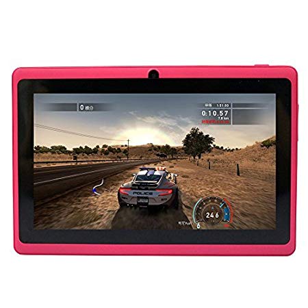 [2019 Upgrade] YUNTAB 7 inch Tablet, 1GB 8GB, Google Android OS, Allwinner A33 1.5GHz Quad core CPU, 1024600 Touch Screen with WiFi Pre-Loaded 3D Game and Dual Camera.(Rosy)