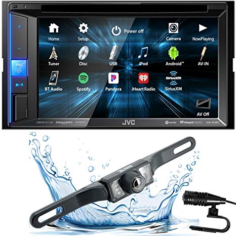 JVC KW-V25BT (KWV25BT) Double DIN in-Dash Bluetooth CD/DVD/AM/FM/Digital Media Car Stereo Receiver w/ 6.2" Touchscreen, Pandora, Spotify and iHeartRadio Control   HD Backup Camera