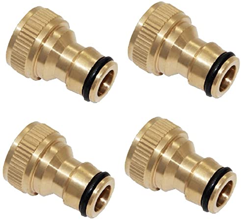 Joyway 4Pcs 3/4" Female Brass Garden Water Hose Pipe Faucet Nozzle Quick Connect Adapter
