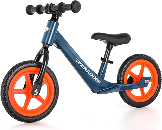 Peradix Balance Bike for Kids, Toddler Lightweight Training Bike Racing, No Pedal Push Bikes for 3 to 6 Year Old Children, Pro Balancing Bicycle with Adjustable Seat Height(12" Wheels, 77lbs Loading)