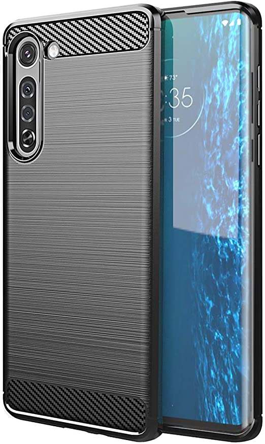 Thinkart Phone Case for Moto Edge 5G Case,Soft TPU Slim Fashion Non-Slip Protective Phone Case Cover for Motorola Edge 5G Phone (Black)