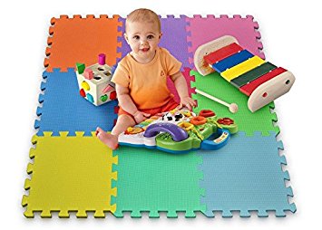 Matney Foam Mat Puzzle Pieces Play Mat Set - Great for Kids to Learn and Play - 9 Tile Pieces
