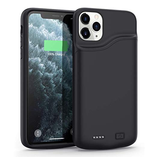 Battery Case for iPhone 11 Pro Max (6.5 Inch), YISHDA 6000mAh Portable Protective Charging Case Compatible with iPhone 11 Pro Max Rechargeable Extended Battery Charger Case Support Headphone (Black)