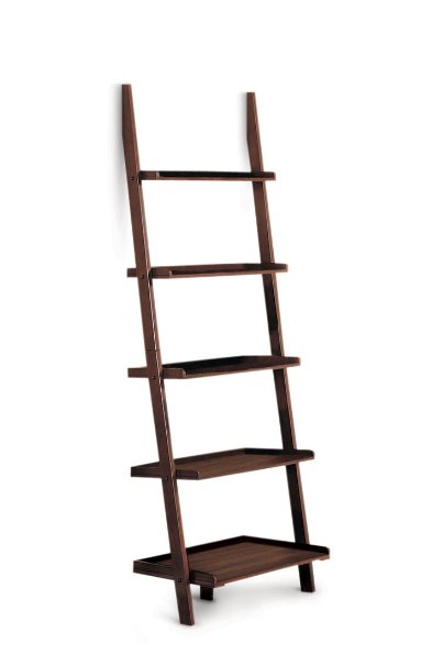 Poundex 5-Tier Leaning Wall Shelf, Cappuccino