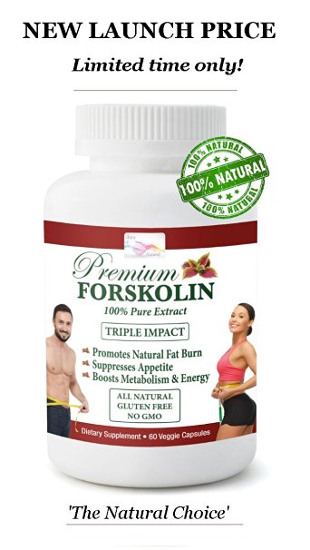 Pure Forskolin Extract - Highest Grade Natural Weight Loss Supplement for Women & Men - Fat Burner - Carb Blocker - Appetite Suppressant - Boosts Metabolism and Energy - Powerful Antioxidant - 60 Days