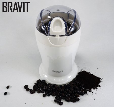 BRAVIT Electric One Touch Coffee Grinder with Stainless Steel Blades