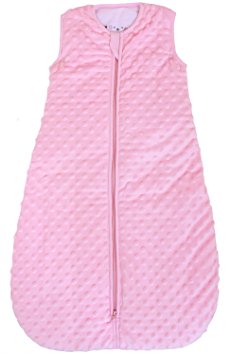 Baby sleeping bag "Minky Dot" rose, quilted and double layered, 2.5 Togs (Medium (10 - 24 mos))