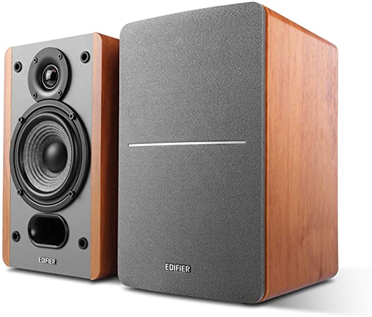 Edifier P12 Passive Bookshelf Speakers - 2-way Speakers with Built-in Wall-Mount Bracket - Wood Color - Pair - Needs amplifier or receiver to operate - Receiver/Amplifier Sold Separately