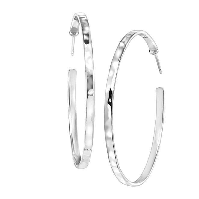 Silpada 'Circle Up' Sterling Silver Hoop Earrings, 2"