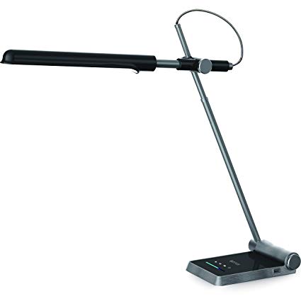 OTUS Architect Led Desk Lamp - Dimmable Tall Desk Lamp Office 10W Bright - Memory - Touch Control Dimmable Levels - 3 Color Lighting Modes - Drafting Task Light with USB Charging Port - Black