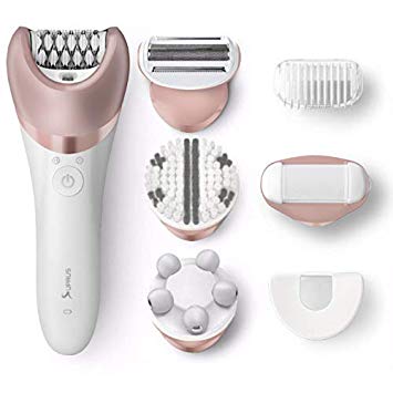 SUPRUS Electric Shaver Women Electric Epilator 5in1 Set Cordless 2 Hours Wet or Dry Electric Hair Removal Body Exfoliation and Massage Callus Remover Bikini Trimmer