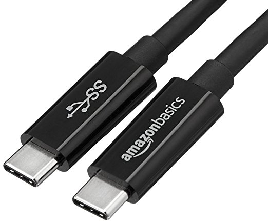 AmazonBasics USB Type-C to USB Type-C 3.1 Gen1 Cable - 3 Feet  (0.9 Meters) - Black