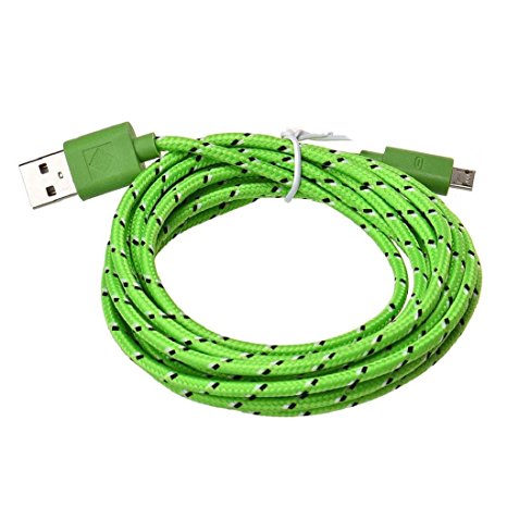 3M/10FT Hemp Rope Micro USB Charger Sync Data Cable Cord for Cell Phone