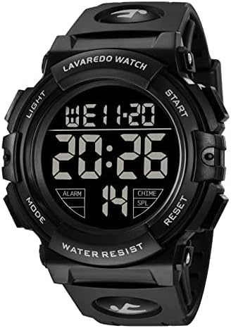 A ALPS Mens Digital Watch - Sports Military Watches 50M Waterproof Outdoor Chronograph Military Wrist Watches for Men with LED Back Light/Alarm/Date/Shockproof