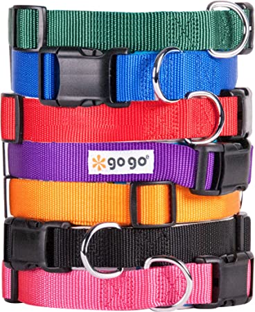 GoGo Pet Products Comfy Nylon 3/8-Inch Adjustable Pet Collar, X-Small, Red