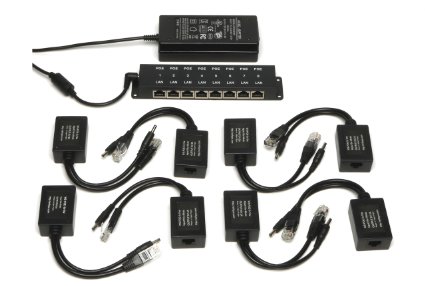 WS-POE-5v-8x 5 volt Remote Power - PoE for 8 cameras with 5 volt 2 amps each - power over ethernet extension for Foscam and similar