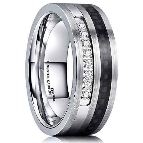 King Will Mens Tungsten Carbide Wedding Ring Classic Engagement Band for Men Women