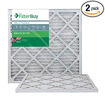 FilterBuy 20x21.5x1 MERV 13 Pleated AC Furnace Air Filter, (Pack of 2 Filters), 20x21.5x1 – Platinum