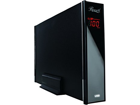 Rosewill Full Aluminum Hard Drive Enclosure 3.5” SATAIII USB 3.0 with Transmission Speed LCD Display (RX356-U-LED)