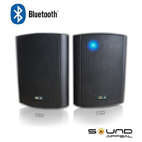 Bluetooth 650 IndoorOutdoor Weatherproof Patio Speakers Wireless Outdoor Speakers Black- pairby Sound Appeal