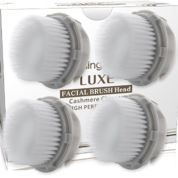 PleasingCare® LUXE Compatible Cashmere Cleanse Replacement Facial Brush Heads, Facial Cleansing Replacement Brush Heads for All Skin Types (4 Pack)