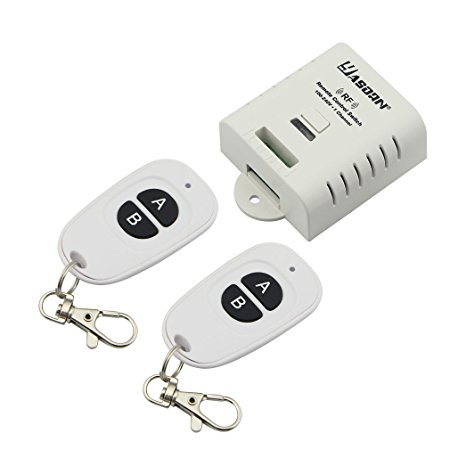 Yasorn Relay Switch AC 110-240V Wireless RF Smart Remote Control Switch 2000W 433Mhz One 1-channel With Two Transmitters