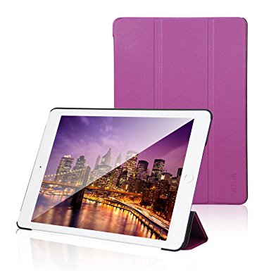 iPad Air 2 Case, JETech Slim-Fit Smart Case Ultra Slim Lightweight Stand with Smart Cover Auto Wake/Sleep for Apple iPad Air 2 (Purple)