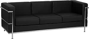 Flash Furniture HERCULES Regal Series Contemporary Black LeatherSoft Sofa with Encasing Frame