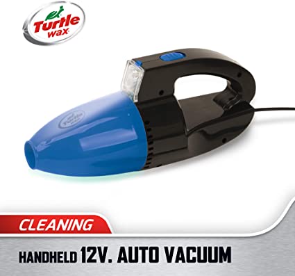 Turtle Wax Handheld Auto Vacuum Cleaner with LED Light, DC 12V (Vehicle Use Only), Blue/Black