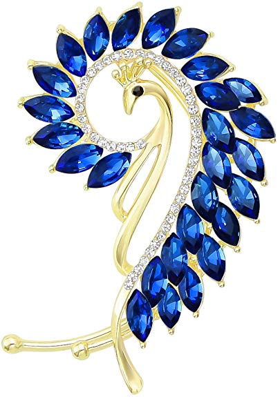 Elegant Peacock Ear Cuff Art Deco Crystal Ear Wrap Hypoallergenic No Piercing Earrings for Left Ear