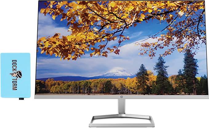 HP 27 inch 1080P Computer Monitor in Silver and Black, 27" Full HD (1920 x 1080) 75Hz Anti-Glare IPS Display with AMD FreeSync, 2 HDMI, 1 VGA, Highly Accurate Color (2023 Model) with Docztorm Dock