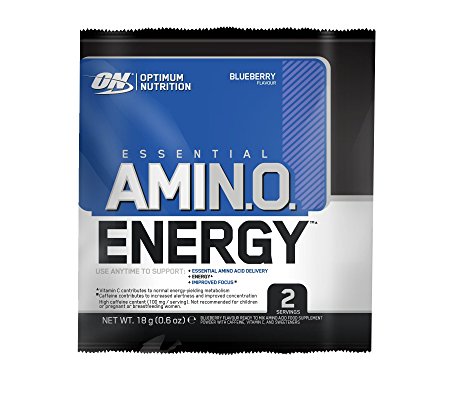 Optimum Nutrition Amino Energy Diet Supplement Sachets, Blueberry, Pack of 24