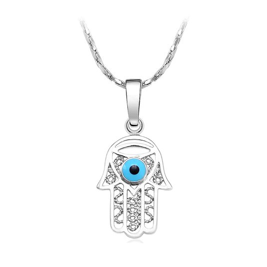 OCEANA&SP Hamsa Hand Evil Eye Pendant Necklace With18" For Kids Womens