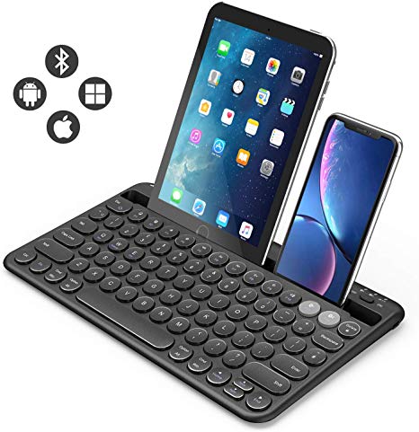 Bluetooth keyboard, Jelly Comb B046 Multi-device Wireless Keyboard for iPad 10.2/9.7, iPad Air 10.5, iPad Pro 11, Samsung Tab A 10.1 2019, etc. - Black
