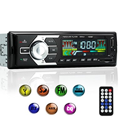 KYG Car Stereo FM Receiver with Bluetooth, Car MP3 Player support USB,SD, AUX