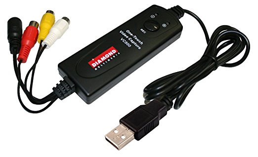 Diamond VC500 USB 2.0 One Touch VHS to DVD Video Capture Device with for Win7, Win8 & Win10