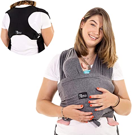 Koala Babycare® Easy-to-wear Baby Sling (Easy on), Adjustable Unisex - Multi-Purpose Baby Carrier Suitable up to 10kg - Baby Carrier Belt - Anthracite - KBC®