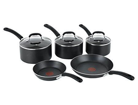 Tefal Premium Non-stick Cookware Set with Induction, 5 Pieces - Black