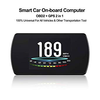 VJOYCAR 4.3" Universal GPS Speedometer Car HUD Head Up Display with Vehicle Speed MPH Odometer Engine RPM Coolant Automotive Computer OBD2 Scan Tool Faulty Code Reader