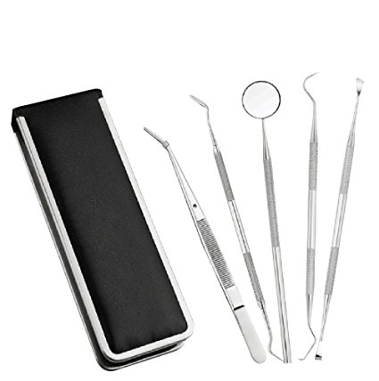 Dental Hygiene Kit,Zealite Stainless Steel Tarter Scraper, Tooth Pick, Dental Scaler And Mouth Mirror.Dentist Home Use Tools