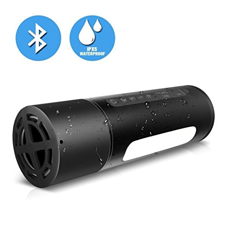 Greatever Bluetooth Speaker IPX5 Waterproof Portable Wireless Speaker with Superior Stereo Sound HD Audio 12-Hours Playtime Hands-free Calling USB-charge TF-Card Slot Bike Light For Indoor & Outdoor