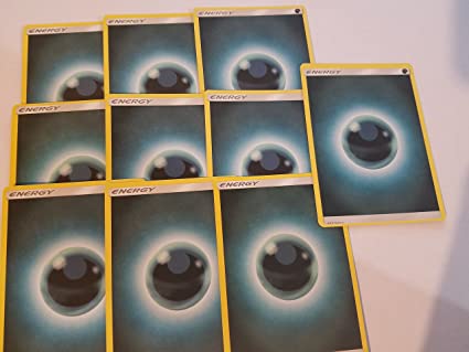 Pokemon 20 Basic Darkness Energy Cards (Sun & Moon Series Design, Unnumbered) [Black, Dark-Type]