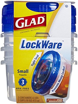 Glad Lockware Containers, Small, 3 Per Pack