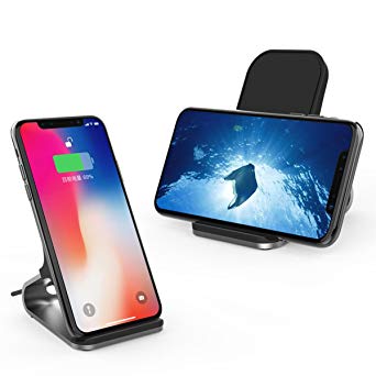 Wireless Charger,eTTgear Standard Wireless Charging for iPhone X, iPhone 8/8 Plus   10W Fast Wireless Charger Stand for Samsung Galaxy Note,Wireless Charge for All Qi-enabled Phones (No AC Adapter)