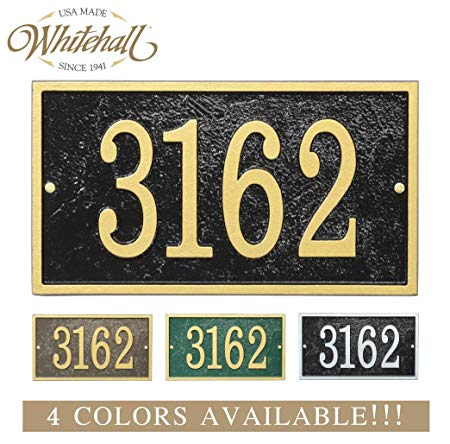 Metal Address Plaque Personalized Cast with Rectangle Shape. Four Colors Available! Custom House Number Sign.