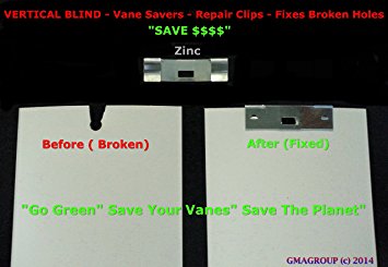 10 Pack Vertical Blind Vane Saver ~ Zinc Curved Repair Clips ~ Fixes Broken