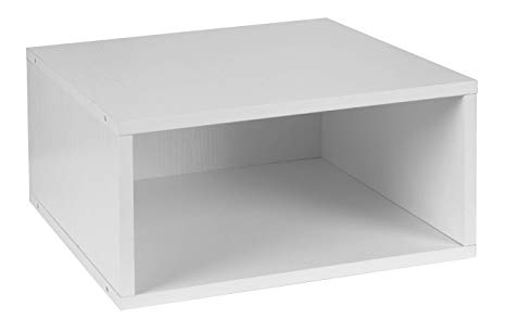 Niche Cubo Half Size Stackable Storage, 1 Cube, White Wood Grain
